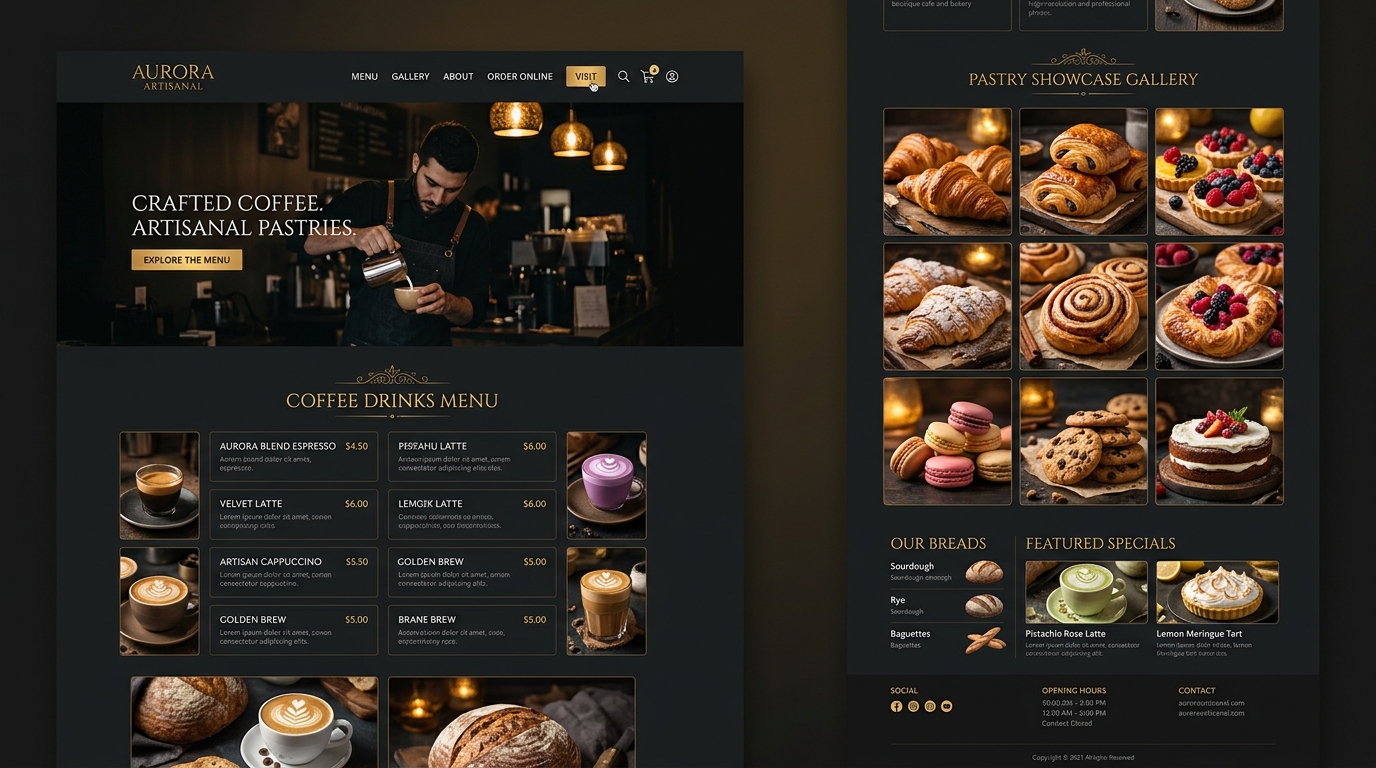 Cafe & Bakery UI Showcase