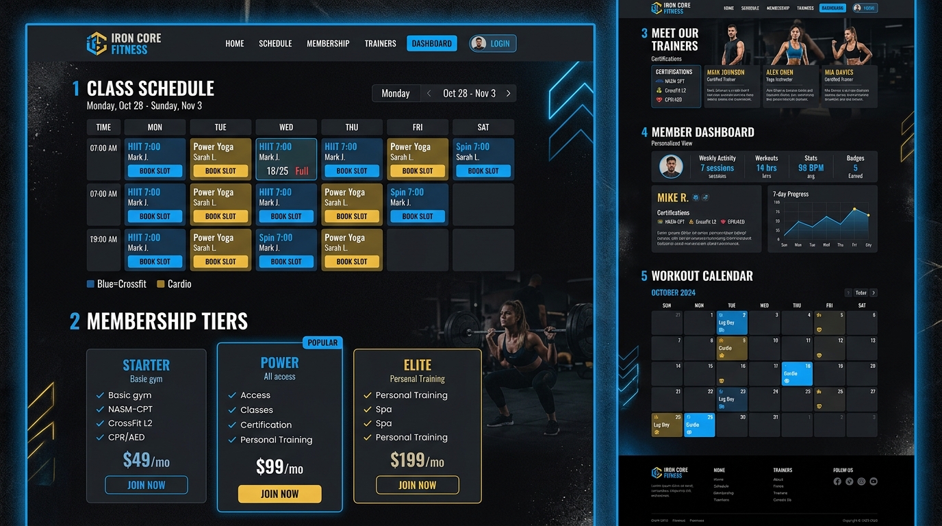 Gym & Fitness UI Showcase