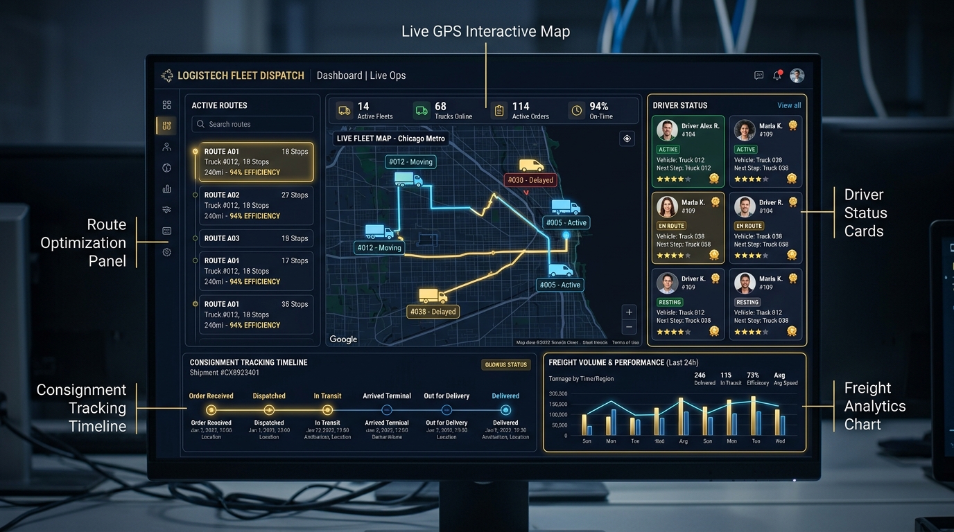 Logistics & Fleet UI Showcase