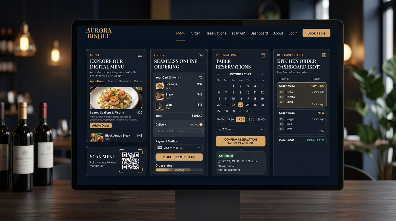 Restaurant & Kitchen UI Showcase